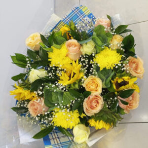 Peaches & Yellow Roses