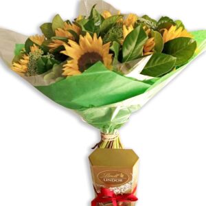 Sunflower Bunch with Box of Lindt Chocolates